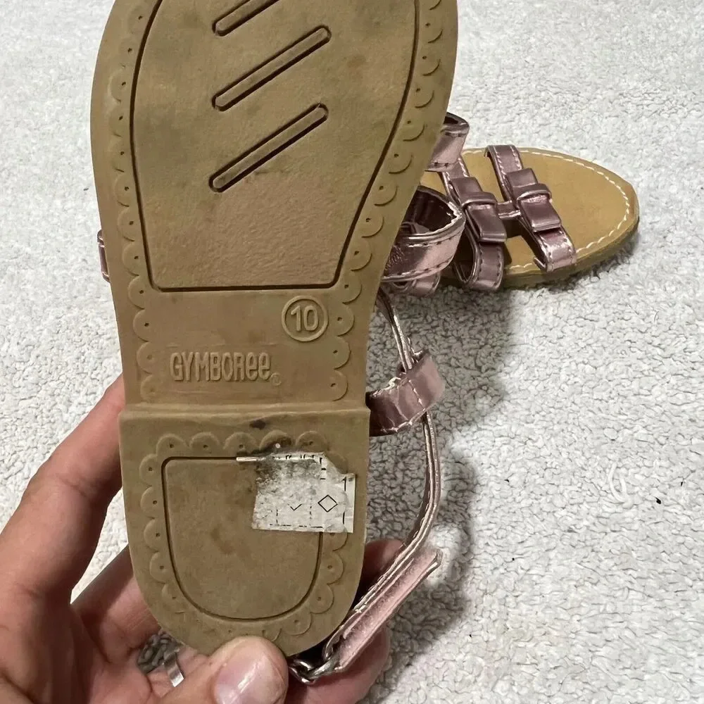 Gymboree & Fashion Kids Girls Pink Gladiator Sandals 10 & White Toddler Lot Of 2
